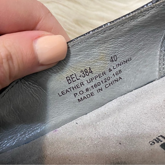 Alegria Belle Black Metallic Grid Silver Mary Jane Wide Toe Box Comfort Shoes - Picture 8 of 10